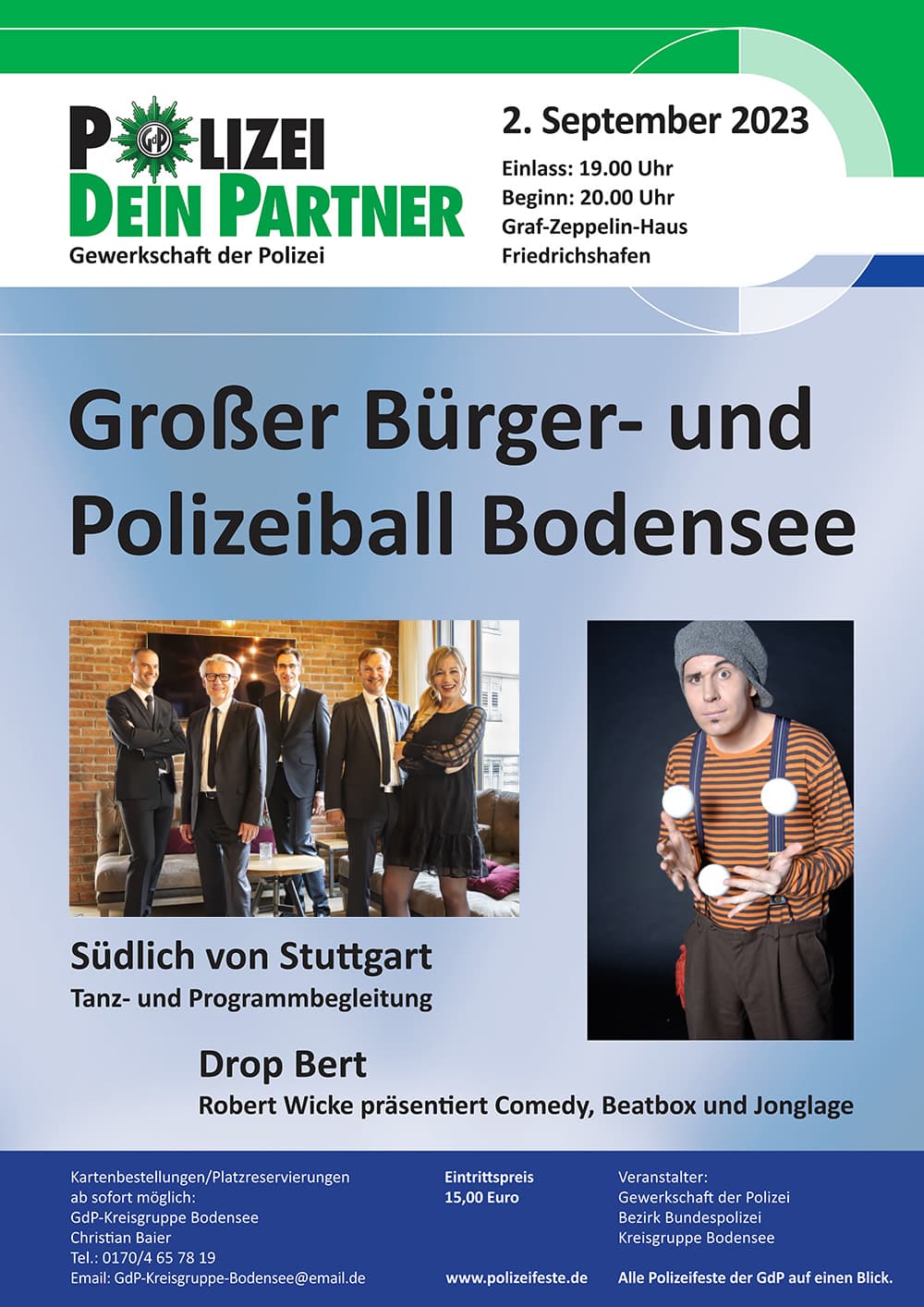 Plakat vom Bürger- und Polizeiball 2023